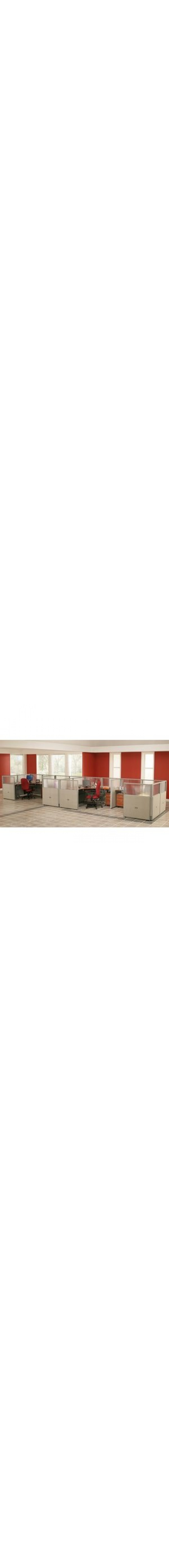 4 Workstation Unit 1 by 4 Configuration 47 Panel Height 72 Desk Size
