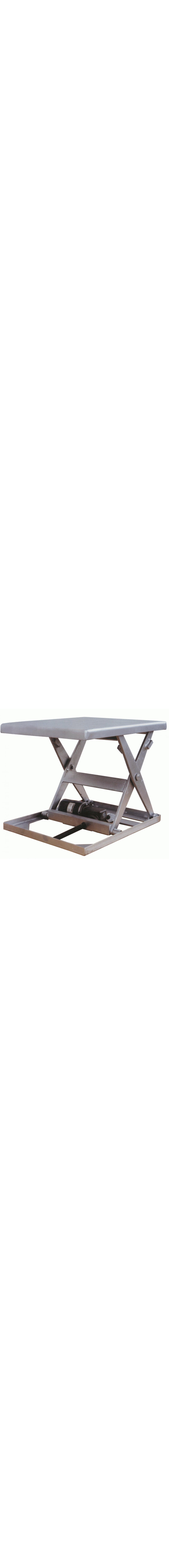 Compact Scissor Lift Table — Captured-Roller Design