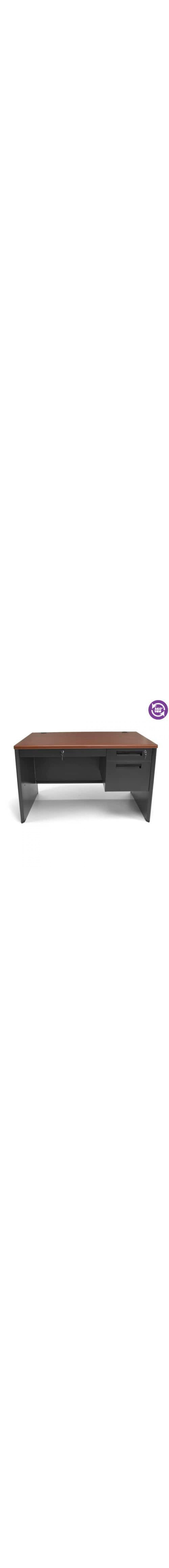 Executive Series Single Pedestal Panel End Desk with Center Drawer 29.50 by 47.25