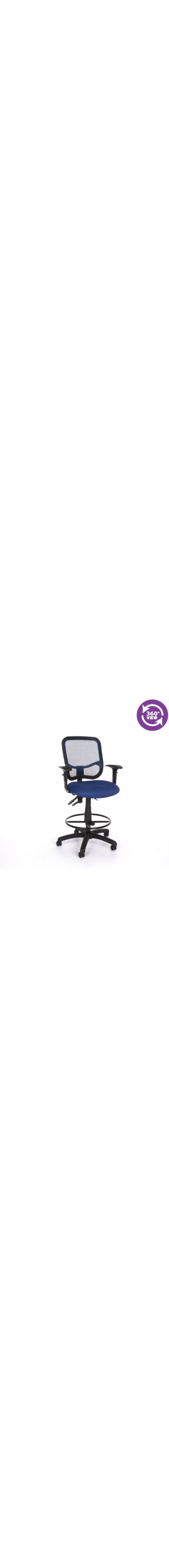Mesh Comfort Series Ergonomic Task Chair with Arms and Drafting Kit