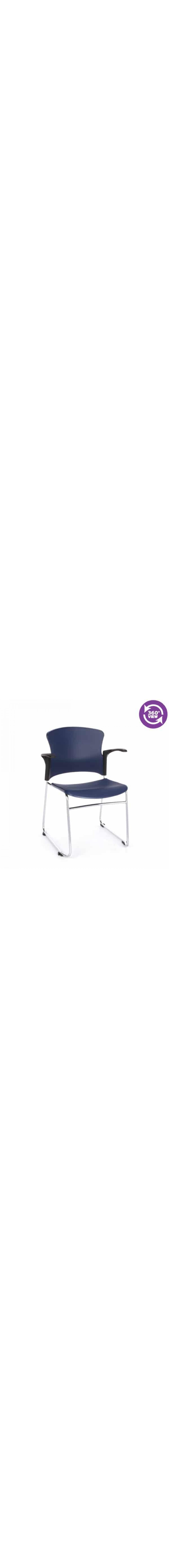 Multi-Use Stack Chair with Plastic Seat & Back with Arms