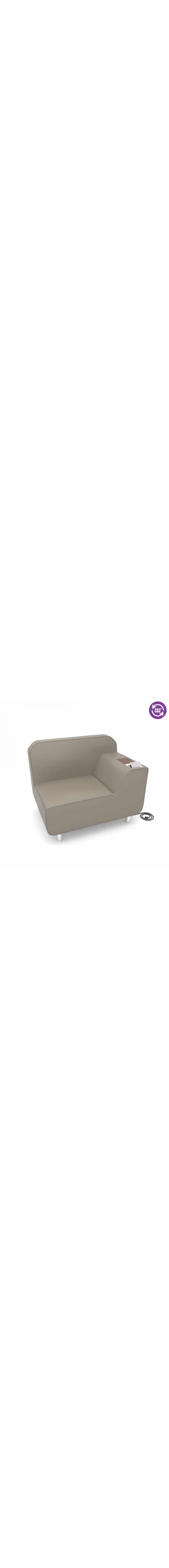Serenity Series Left Arm Lounge Chair with Electrical Outlet