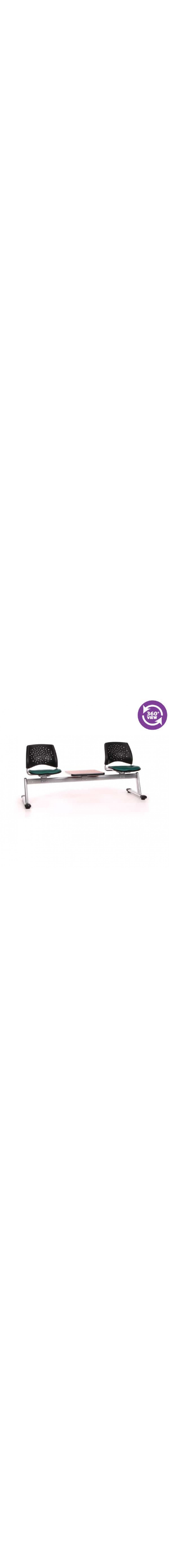Stars 3-Unit Beam Seating with 2 Vinyl Seats & 1 Table