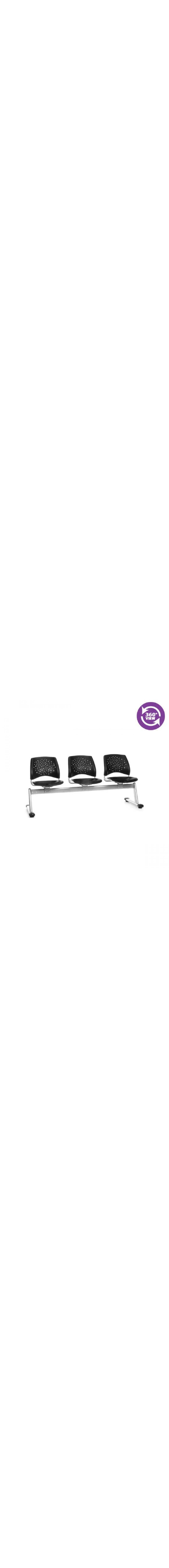 Stars 3-Unit Beam Seating with 3 Plastic Seats