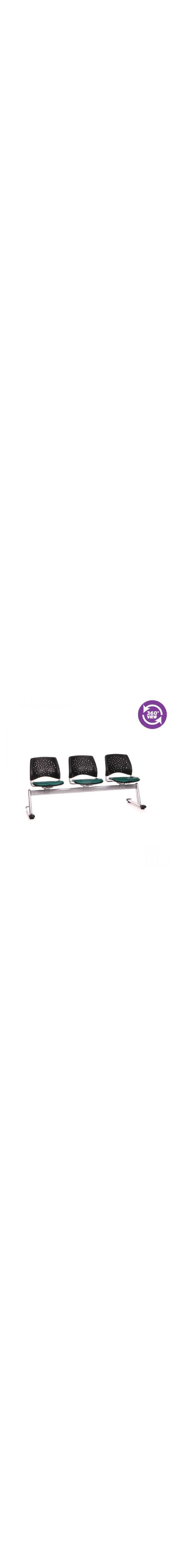 Stars 3-Unit Beam Seating with 3 Vinyl Seats