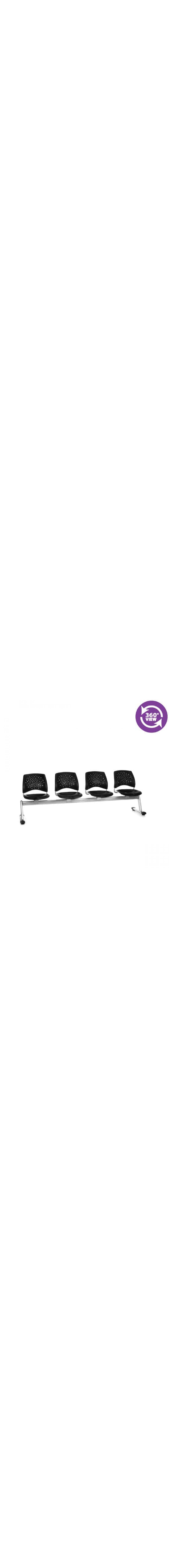 Stars 4-Unit Beam Seating with 4 Plastic Seats