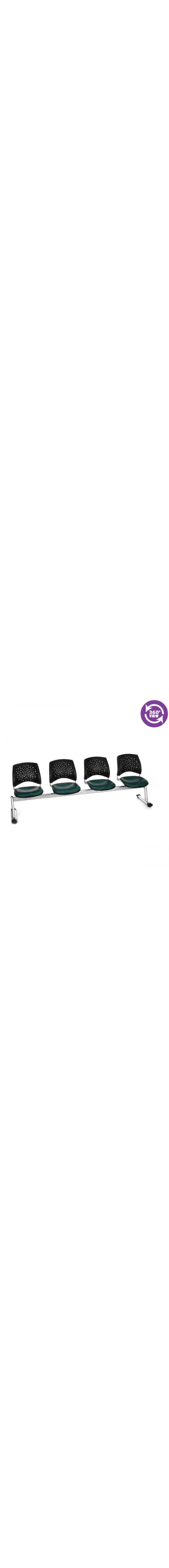 Stars 4-Unit Beam Seating with 4 Vinyl Seats