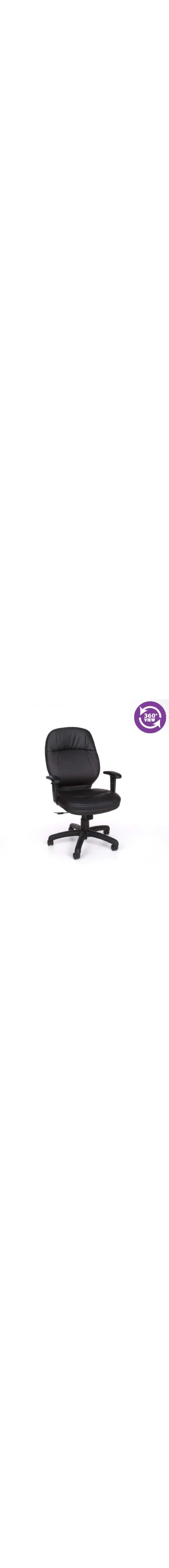 Stimulus Series Leatherette Executive Mid-Back Chair with Adjustable Arms