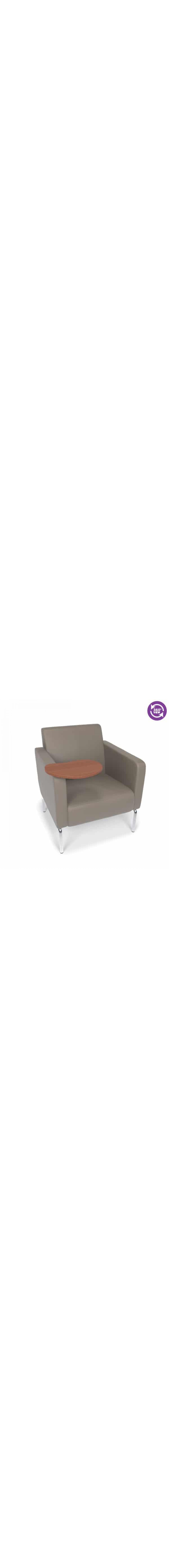Triumph Series Lounge Chair with Tablet Vinyl Seat and Chrome Frame