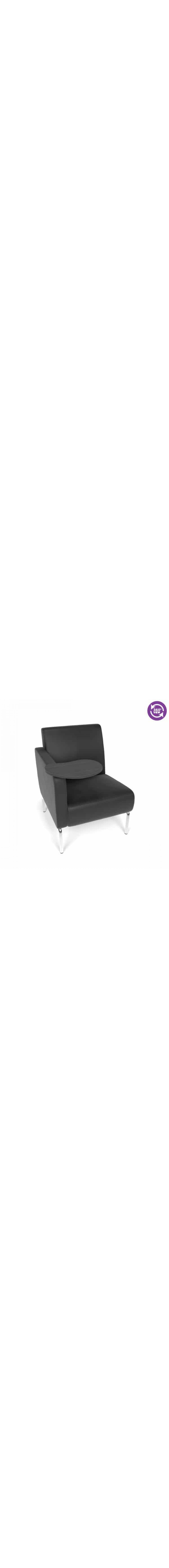 Triumph Series Right Arm Modular Lounge Chair with Tablet Vinyl Seat and Chrome Frame